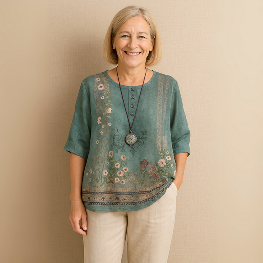 Amia™ – Elegant Vintageblus för Kvinnor